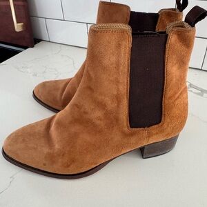Tony Bianco Tan Suede Ankle Boots Women’s size 7.5 Leather Upper